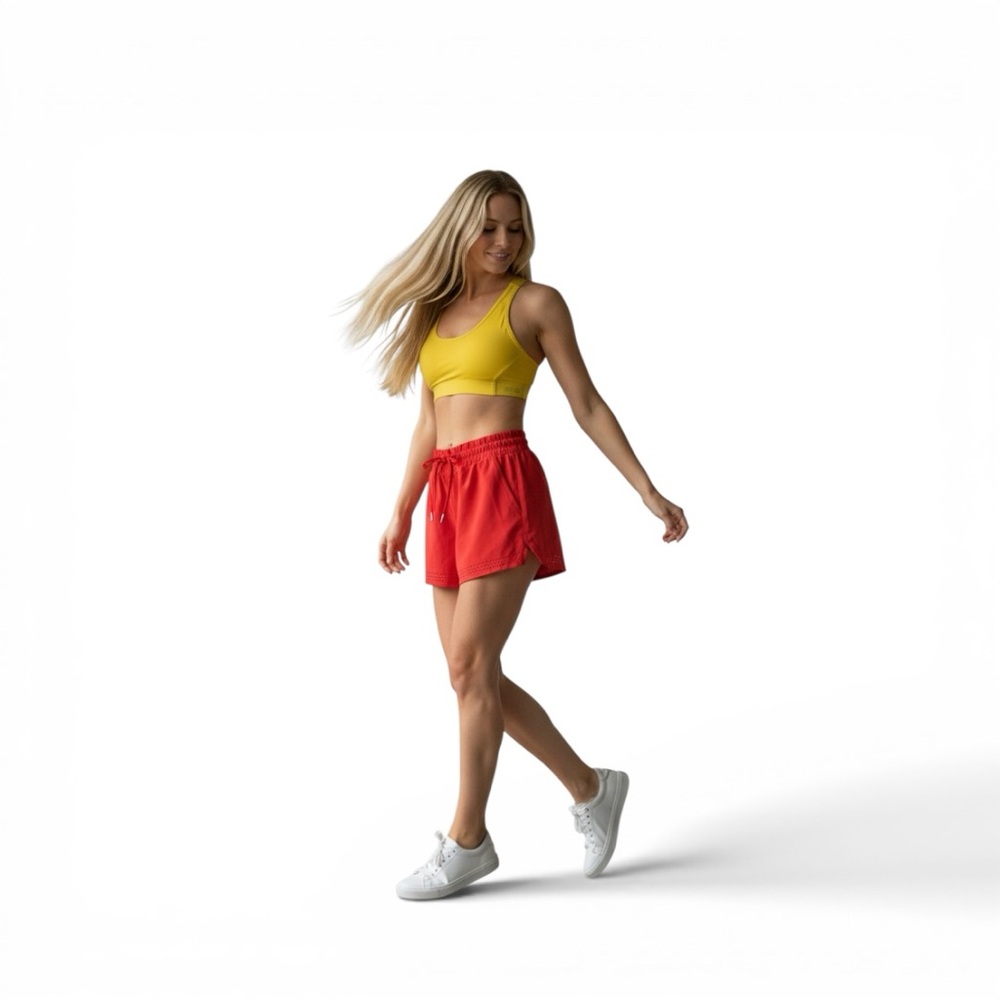 Stella McCartney Adidas Sports Bra + Athleta Shorts Set Size S Yellow